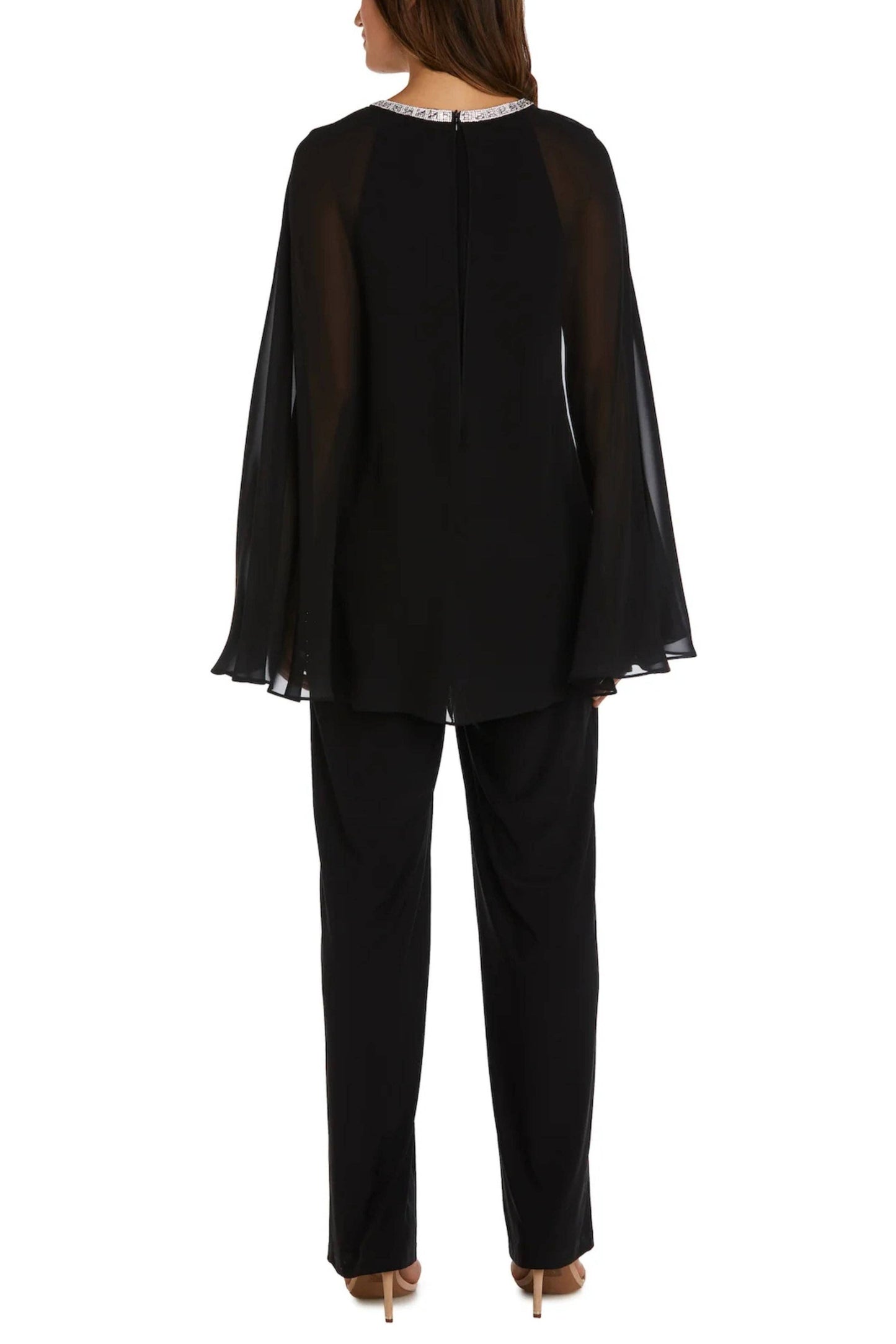 RM Richards Embellished Sheer Cape 2-Piece Set