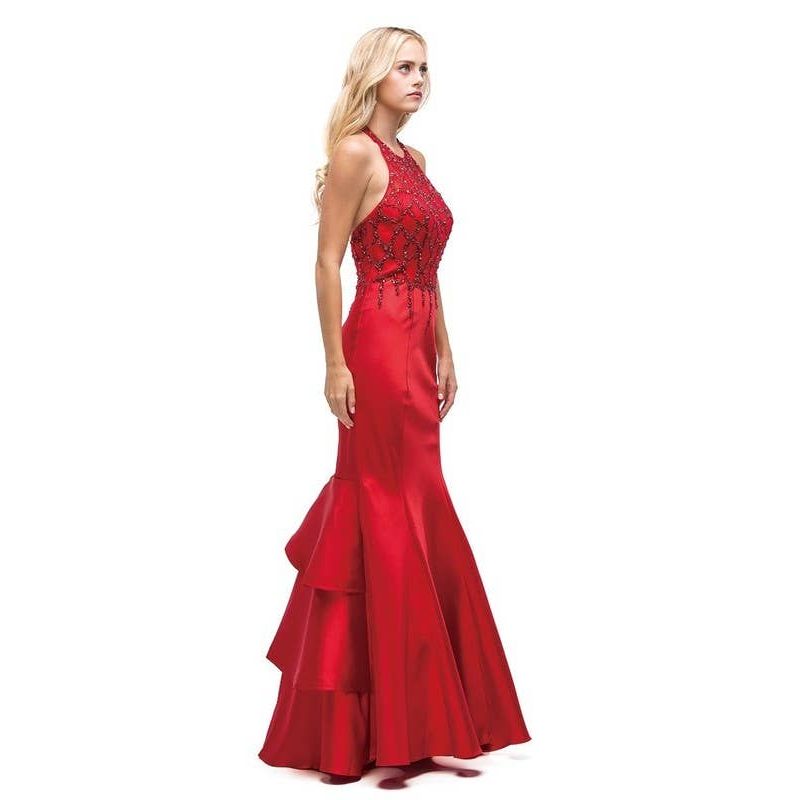 Ruffled Mermaid Skirt Prom Dress