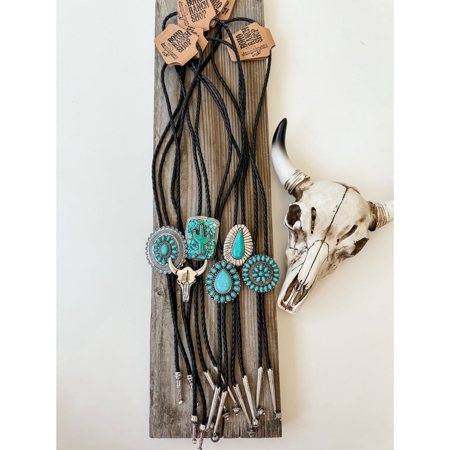 Western Bolo Tie Long Pendant Necklace