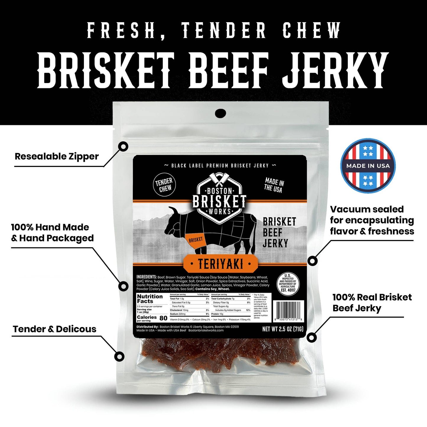 Beef Brisket Jerky "Teriyaki" 71g