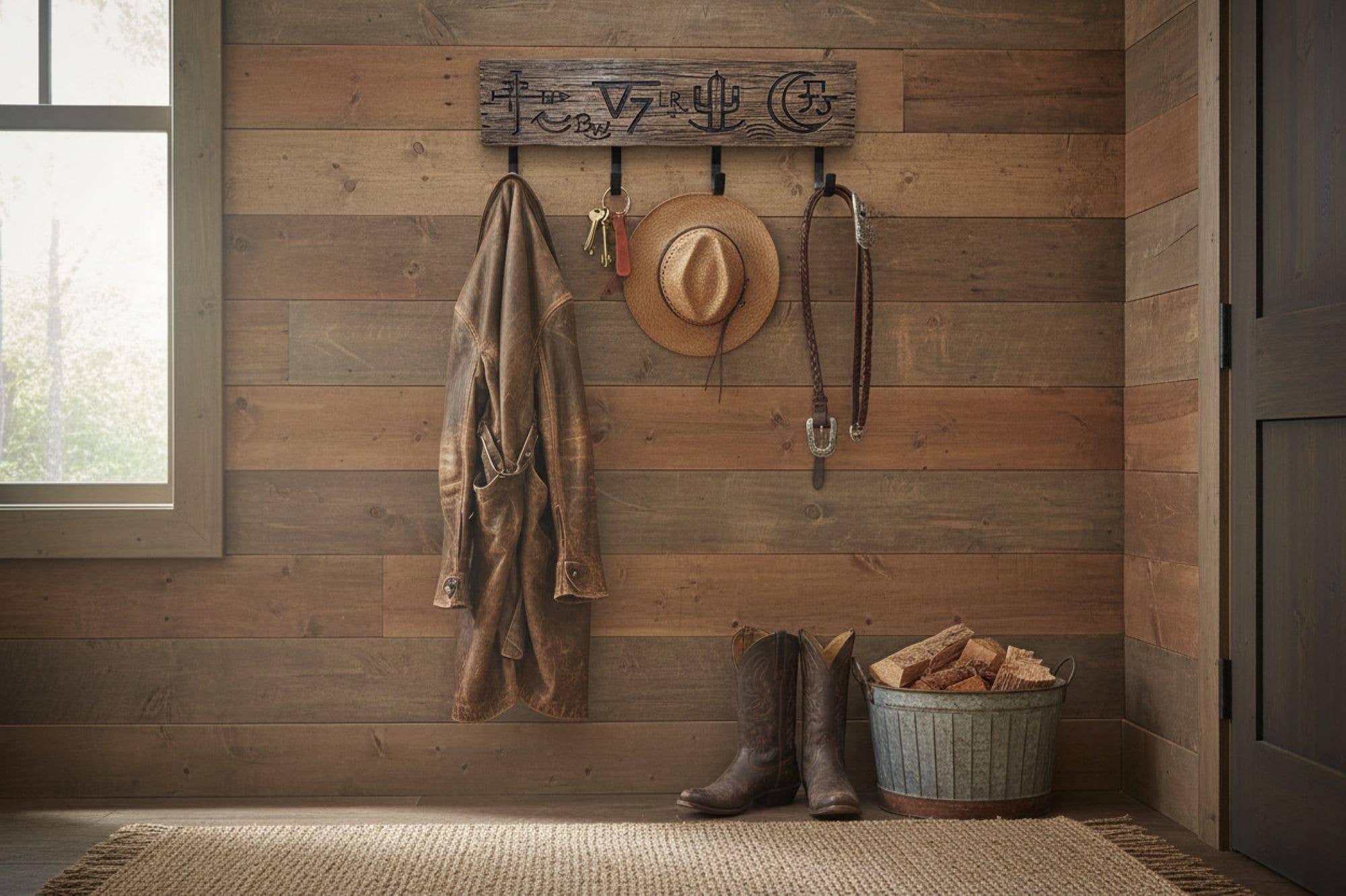 COWBOY BRANDS COAT RACK, 14"X2"X5.5"