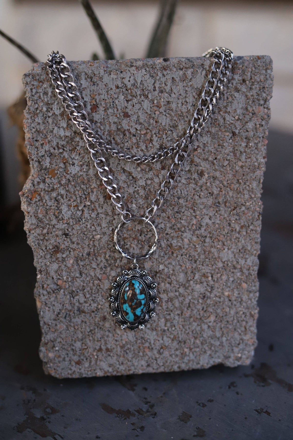 Hippie 2 LAYER WESTERN TURQ STONE CHARM