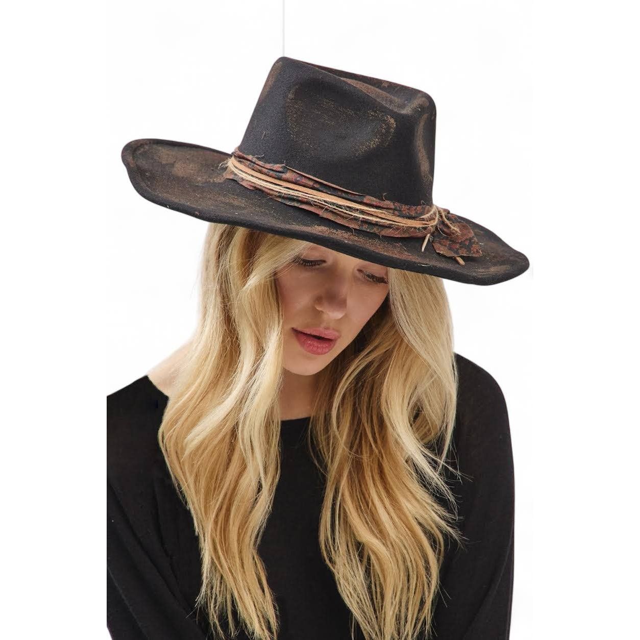 Distress Vintage Shapable Fedora Cowboy Hat MH0244