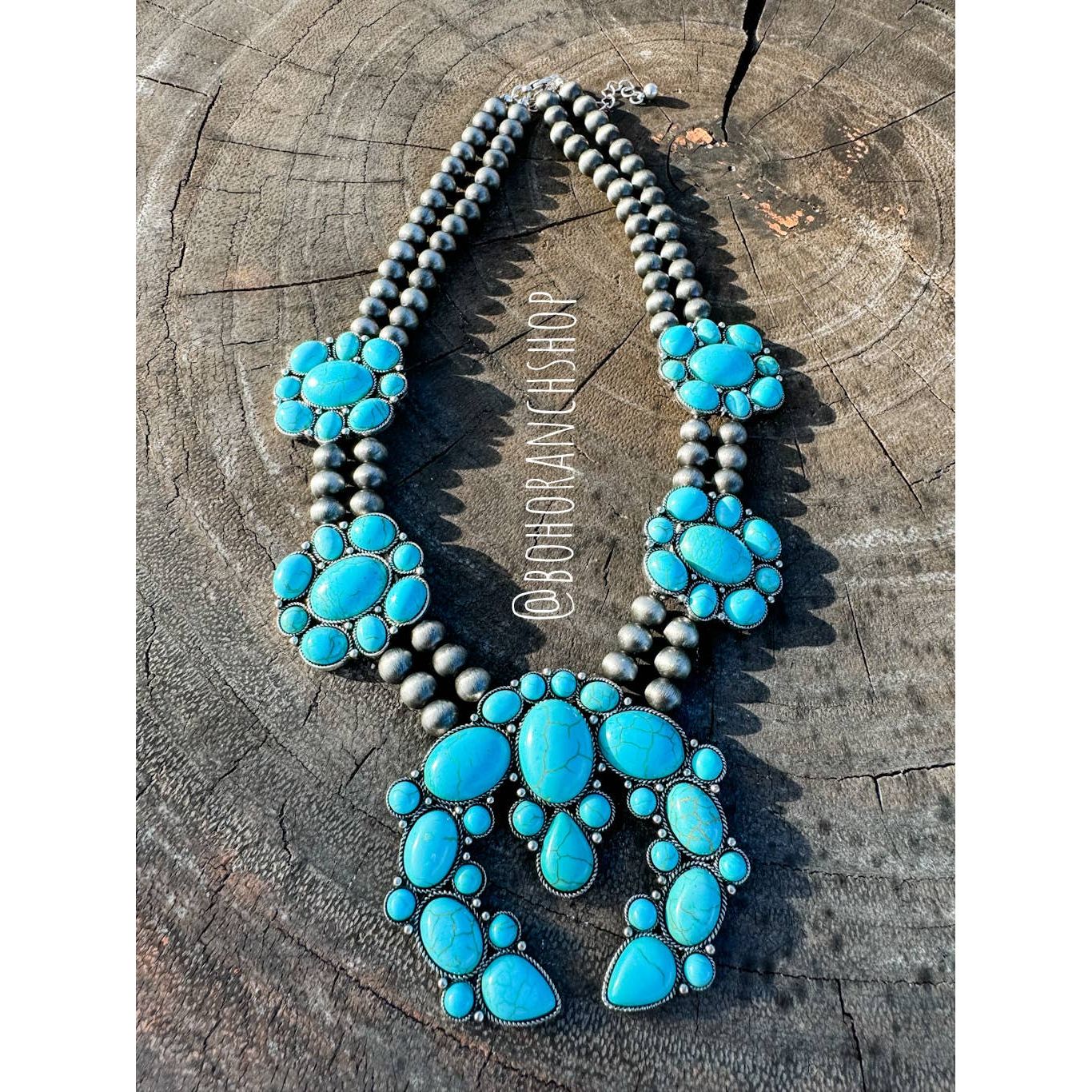 The Maya Western Chunky Squash Blossom Necklace