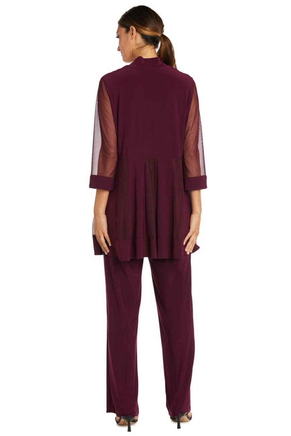 RM Richards Embellished Neck 2-Piece Pants Suit