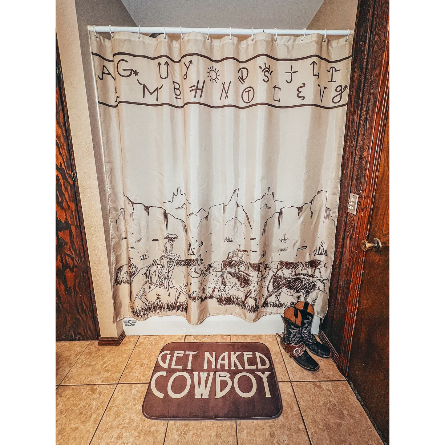 Cattle Drive Shower Curtain Set