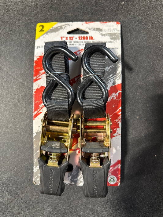 1” x 12’ 1200lbs Ratchet Straps