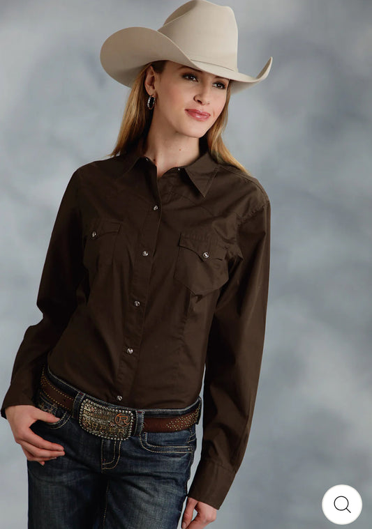 Roper Ladies Solid Poplin Shirt