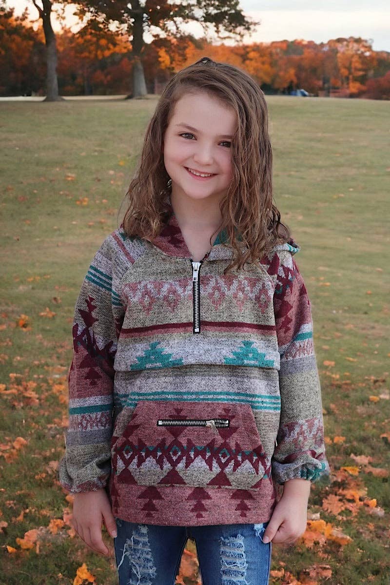GIRLS Geometric Printed Pullover Hoodie. TPG65113041