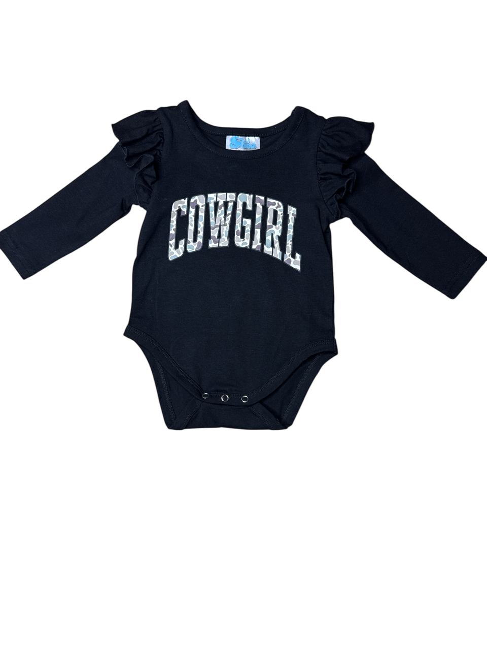 Camo Cowgirl Graphic LS Onesie