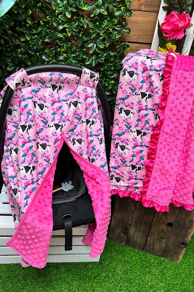 Cow Floral Print Car Seat Cover. ZYTG25153023 M