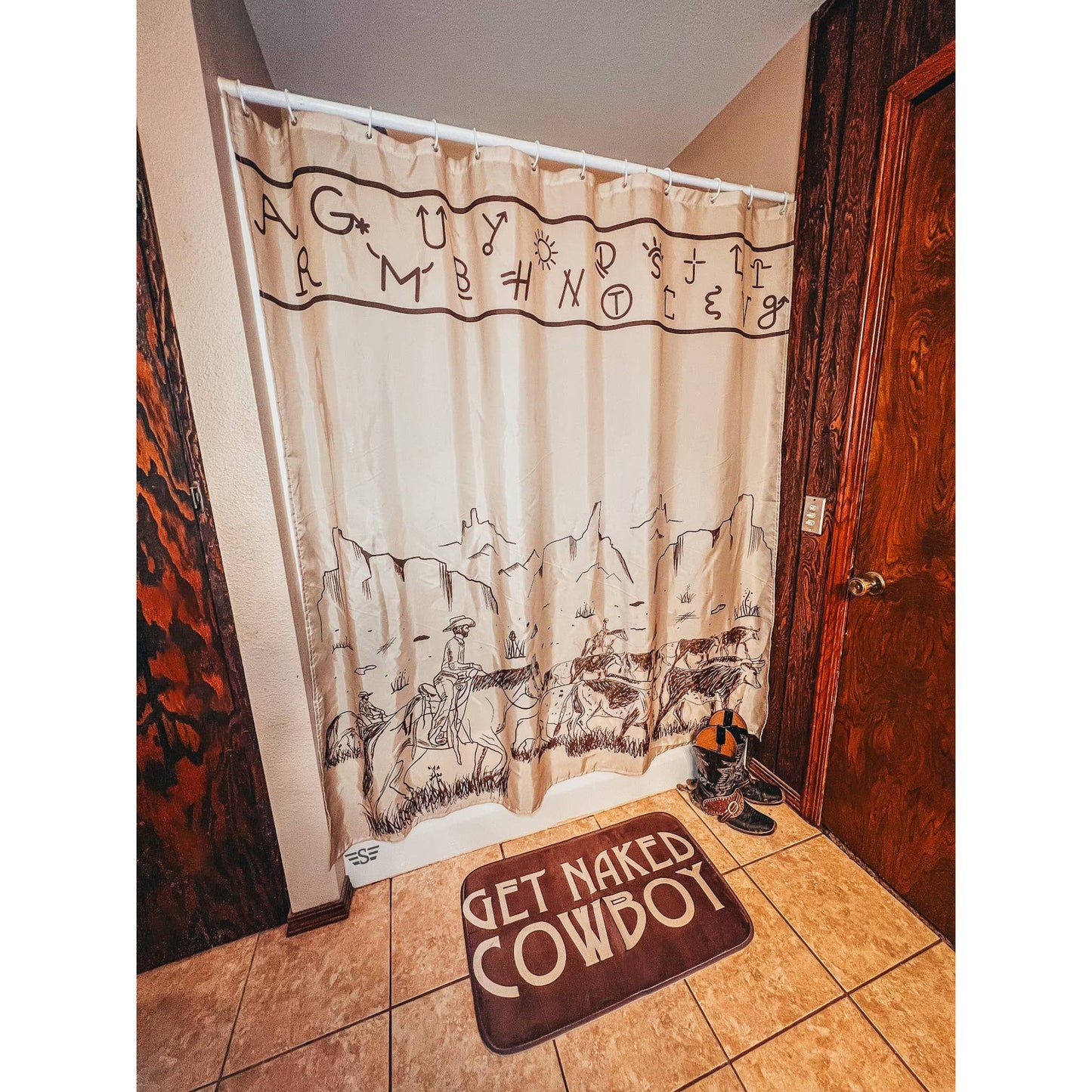 Cattle Drive Shower Curtain Set