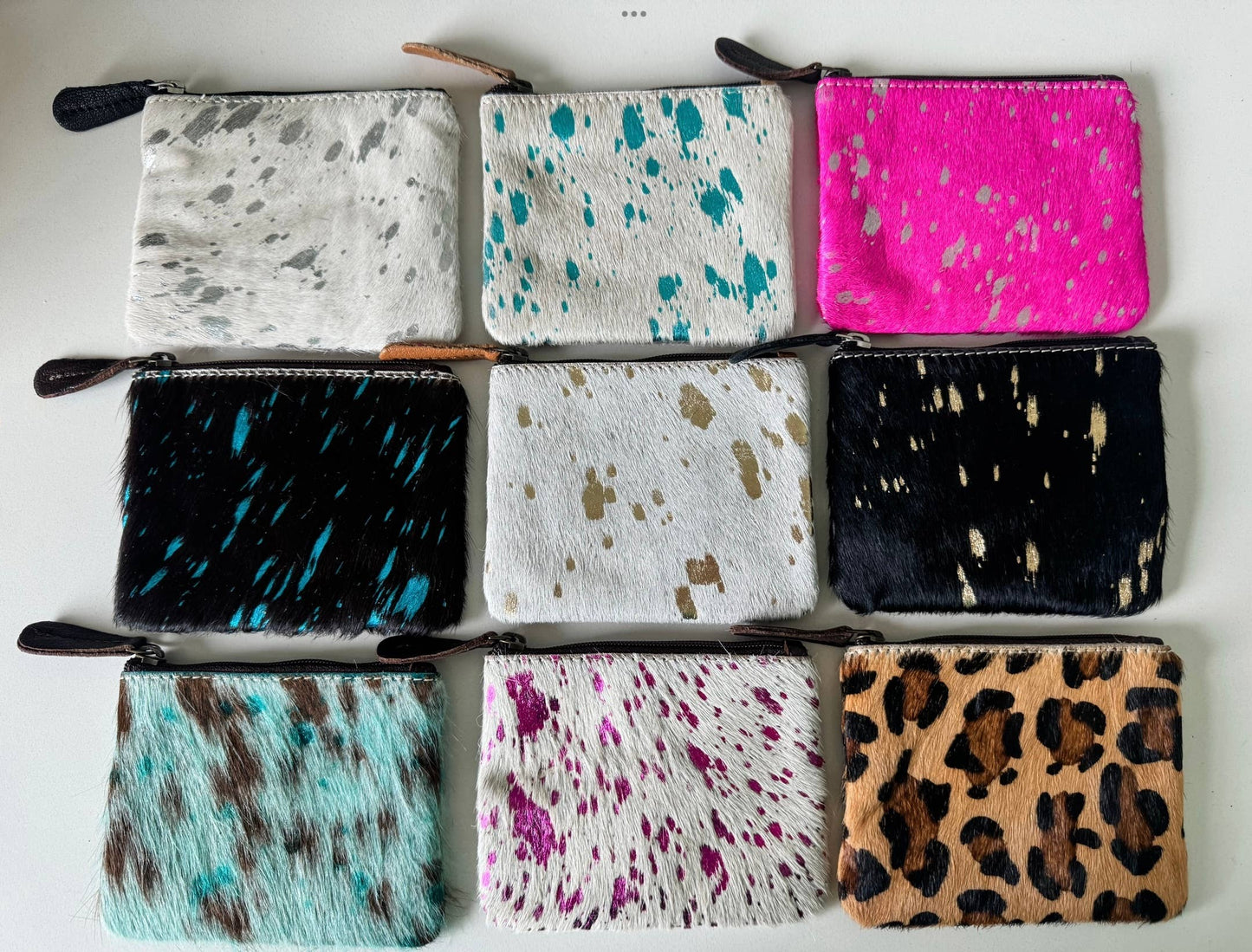 Western Cowhide Coin Change Money Pouch