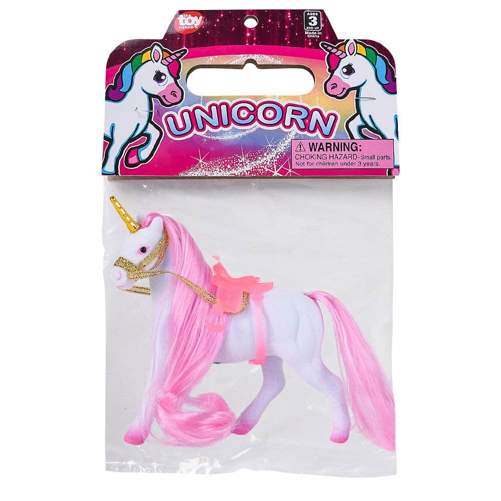4.5" FLOCKED UNICORN LLB kids toys