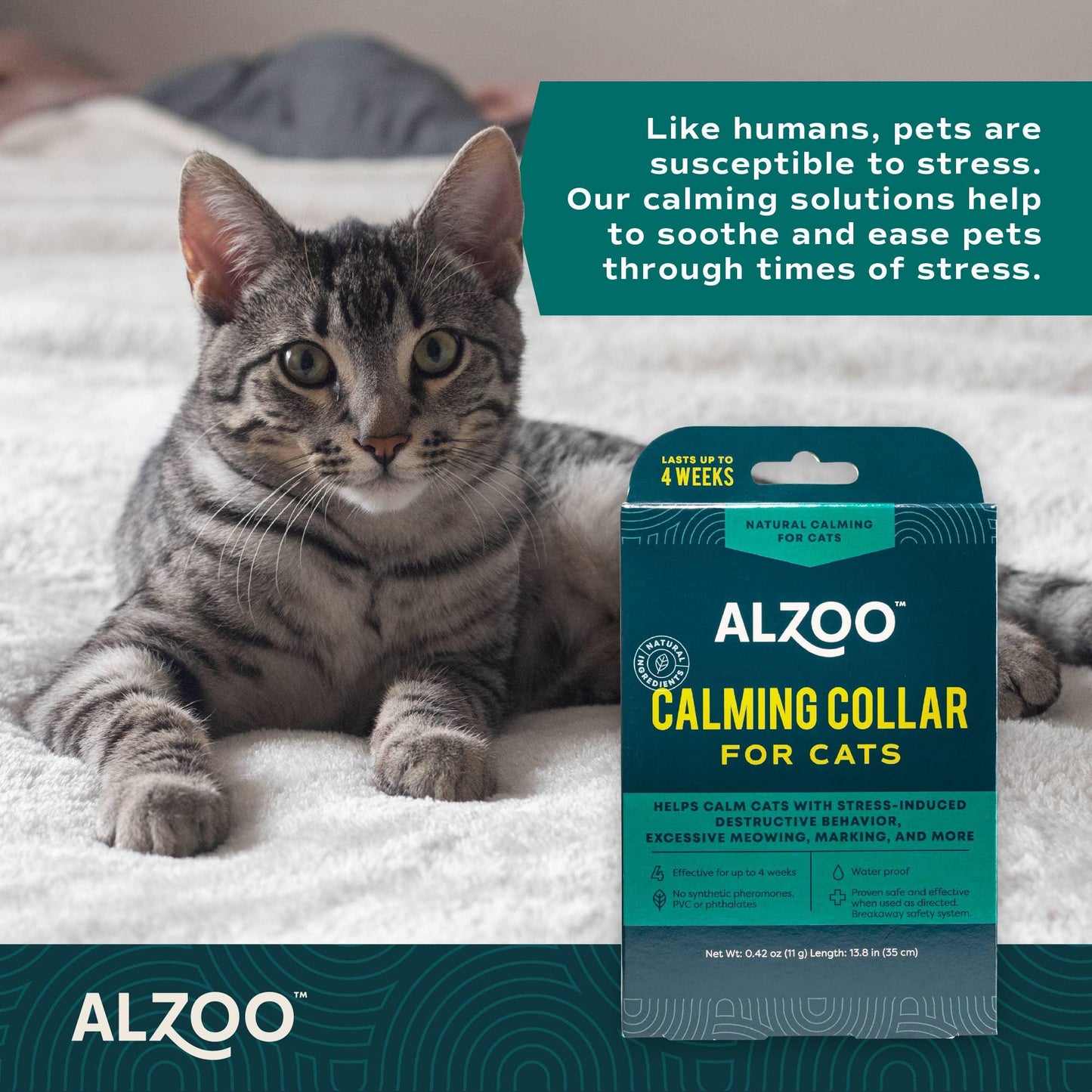 ALZOO - ALZOO Plant-Based Calming Collar for Cats, 30 Days