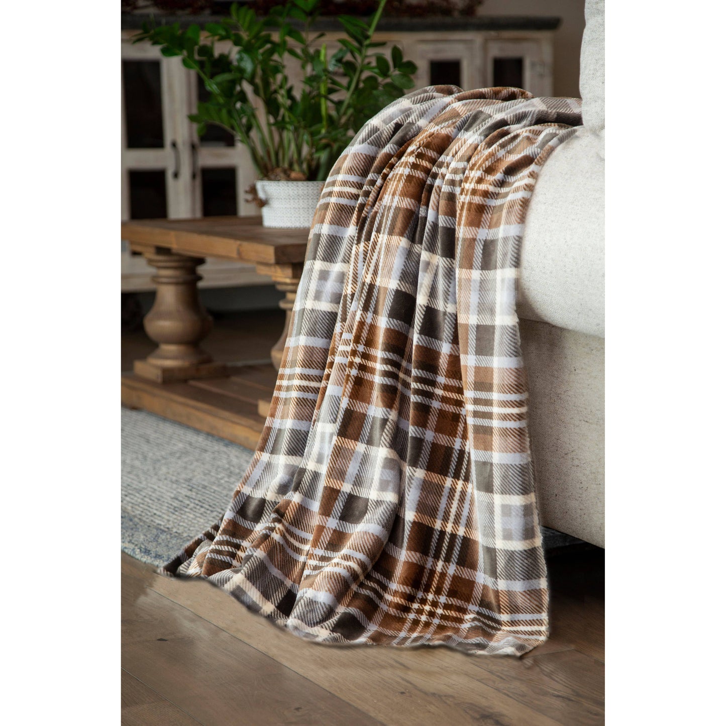 Autumn Plaid Heavy Plush Throw