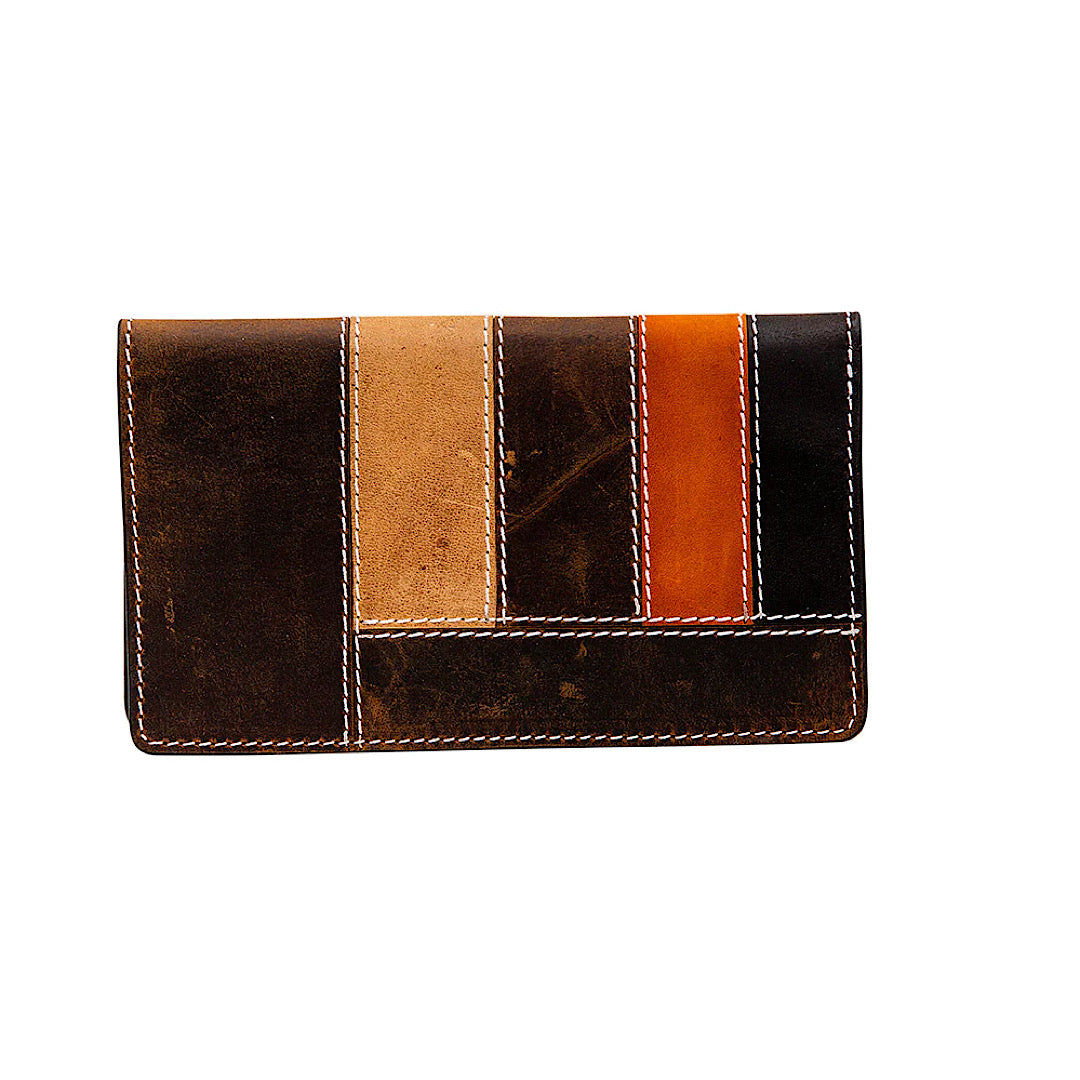 Myra Bag - Puffin Brown Multi Colour Men’s Checkbook Cover/Tall Wallet S-6588