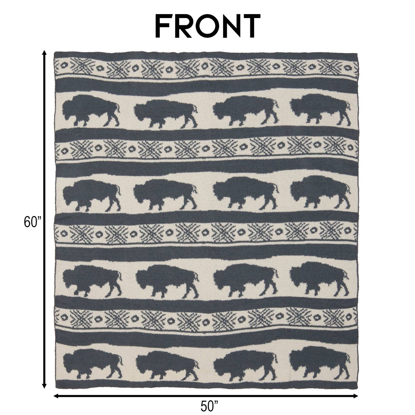 Wrangler Buffalo Slate Stretchy Throw Blanket