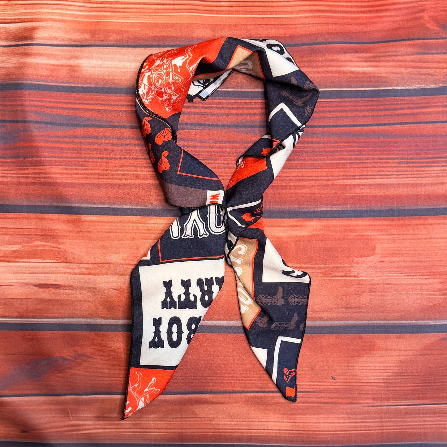 AV3008 WESTERN COWBOY PRINT WILD RAG 28x28