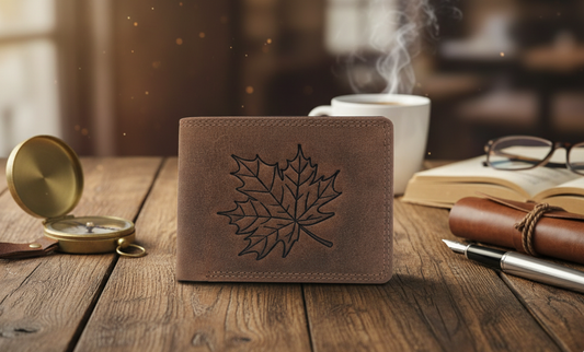 Mens Wallet, Brown Leather, RFID Protection Maple 383