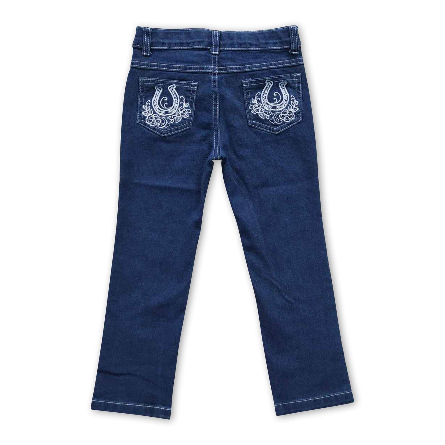 Embroidery Pockets Denim Pants Western Baby Kids Jeans