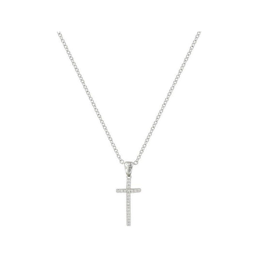 Elongated CZ Cross Necklace