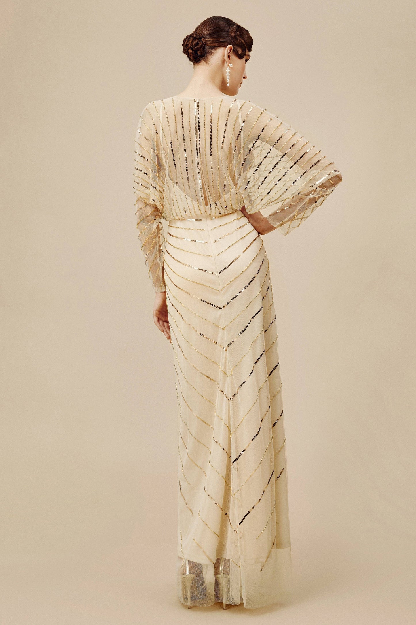Zouzou Crystal-Encrusted Plus Size Evening Gown