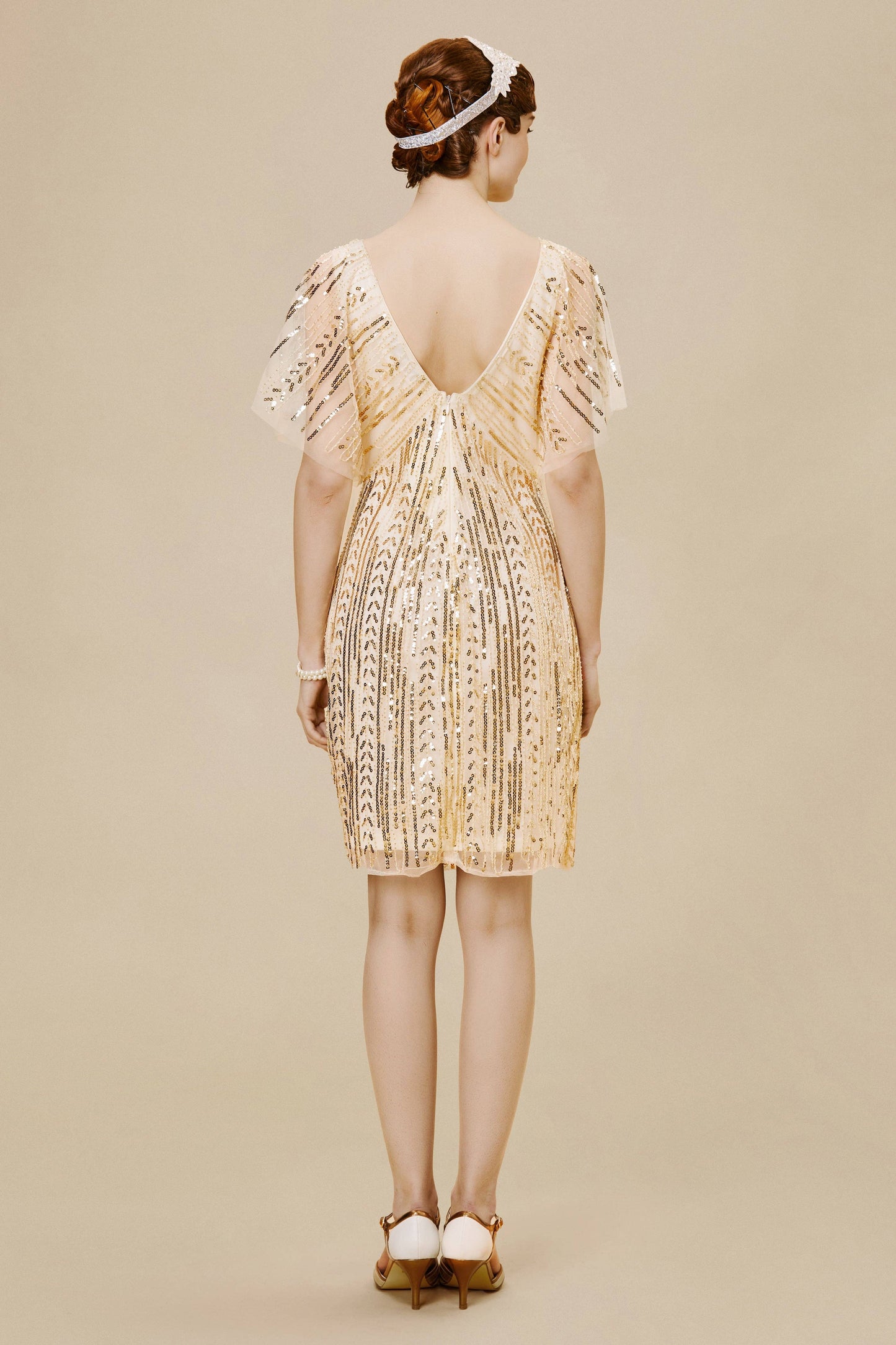 Glitter Sequin Bat Sleeve Cocktail Dress