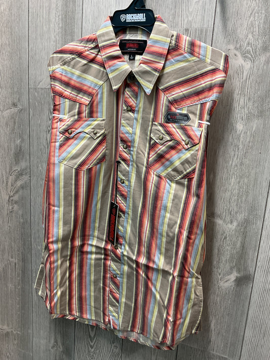 Rock & Roll Men’s, Snap, Long Sleve Shirt, Modern Fit, Stripe, BMN2S08309