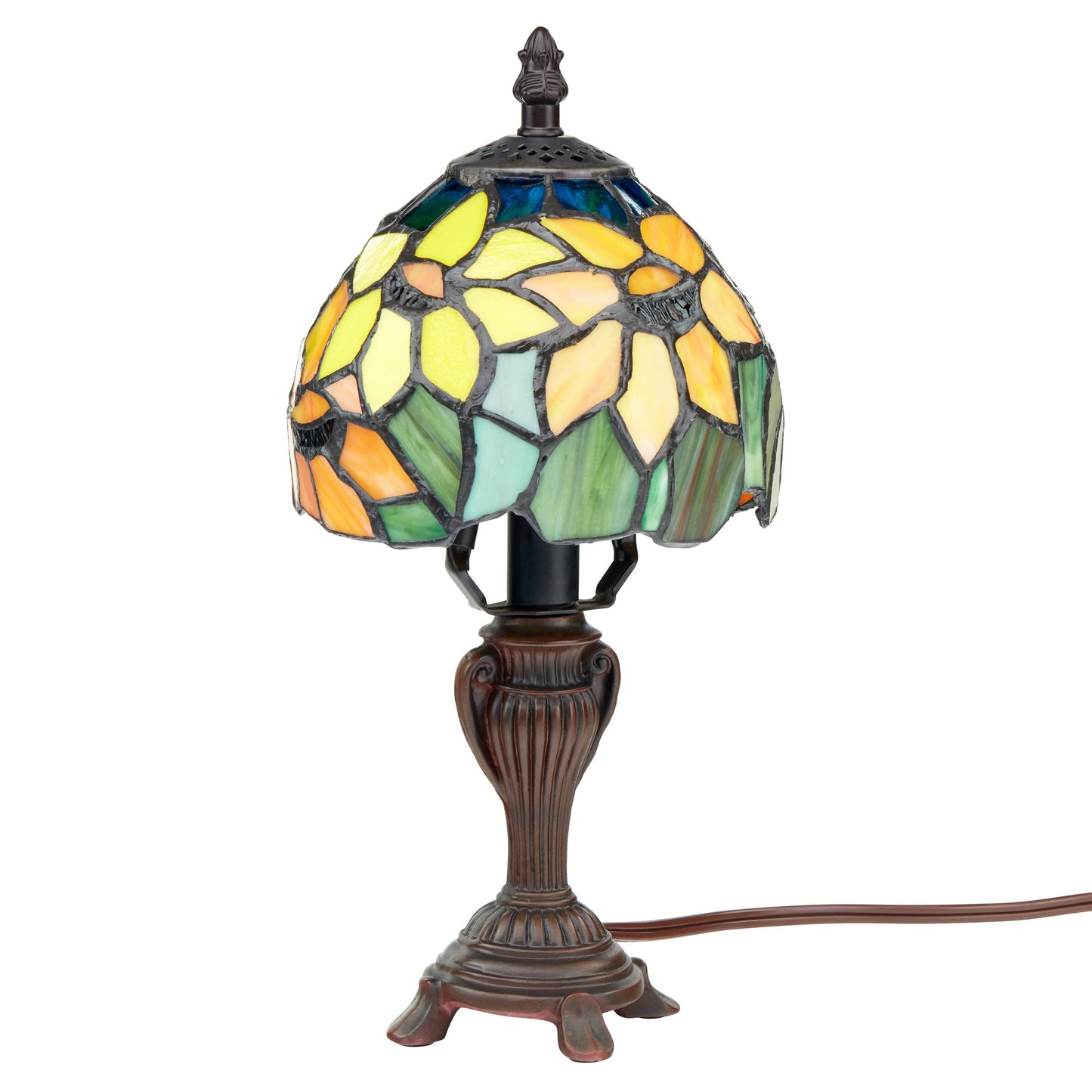 12"H Sunflower Blossoms Candlestick Accent Lamp