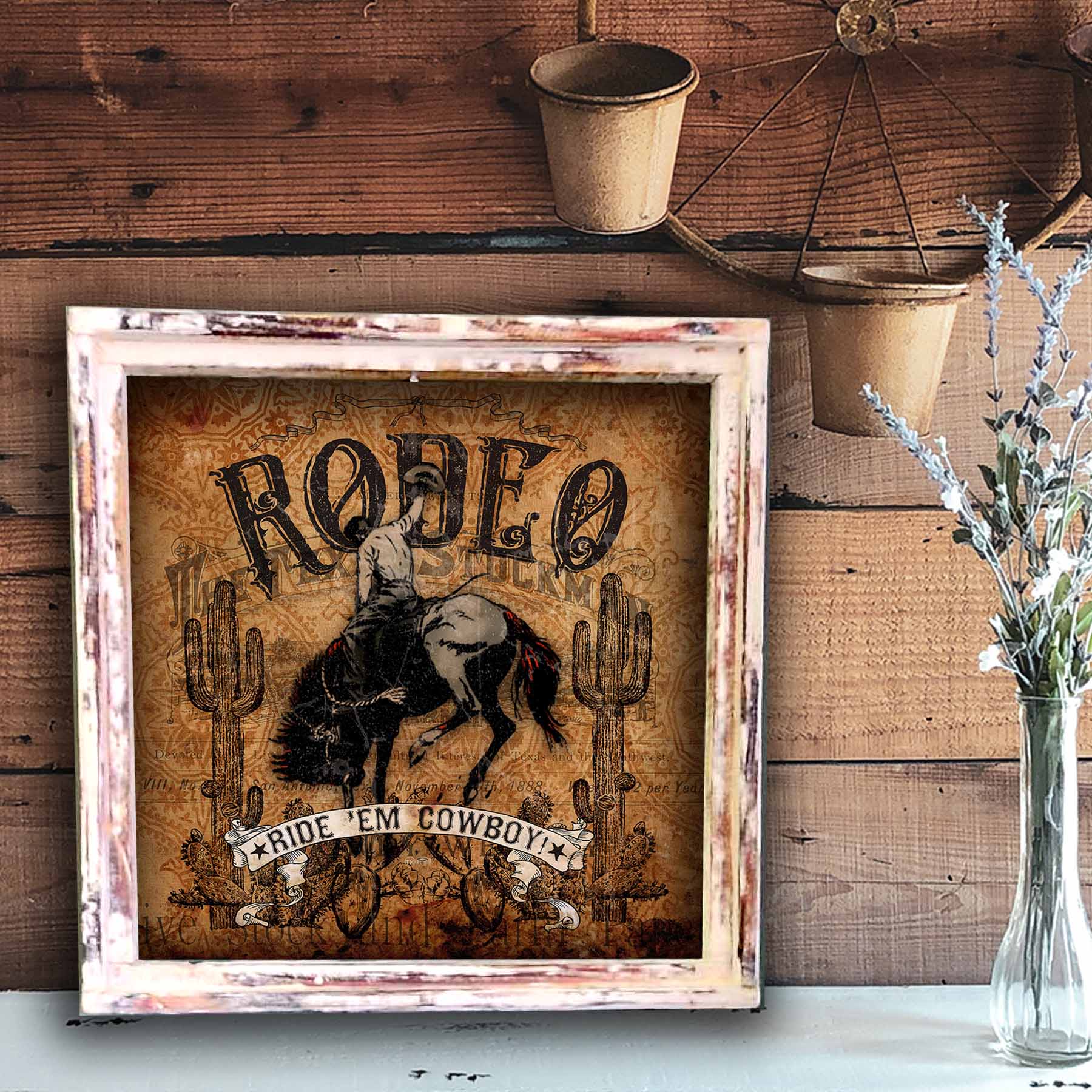 Rodeo/Ride 'Em Cowboy -  Square Artwork