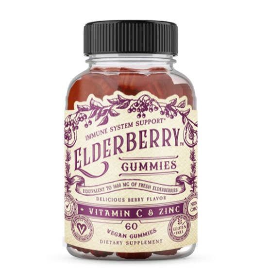 Elderberry Gummies with Zinc + Vitamin C- 60 CT