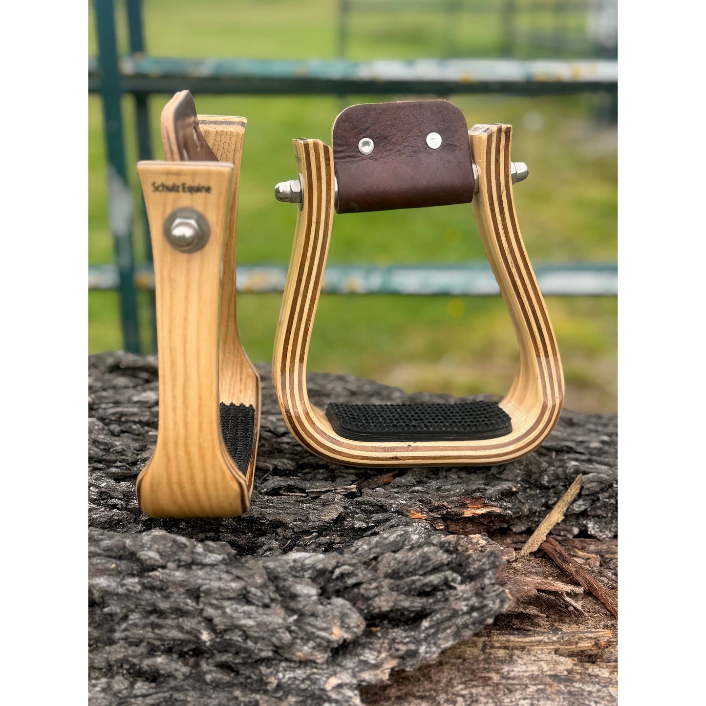 Wooden Stirrups- Angled Ashwood Barrel Racing Style
