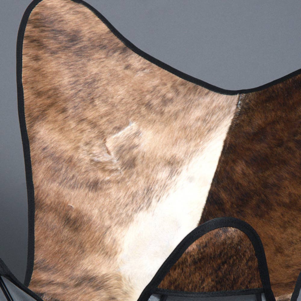 HILASON Genuine Leather Butterfly Chair Folding Lounge Modern Sling Accent Seat | Chair