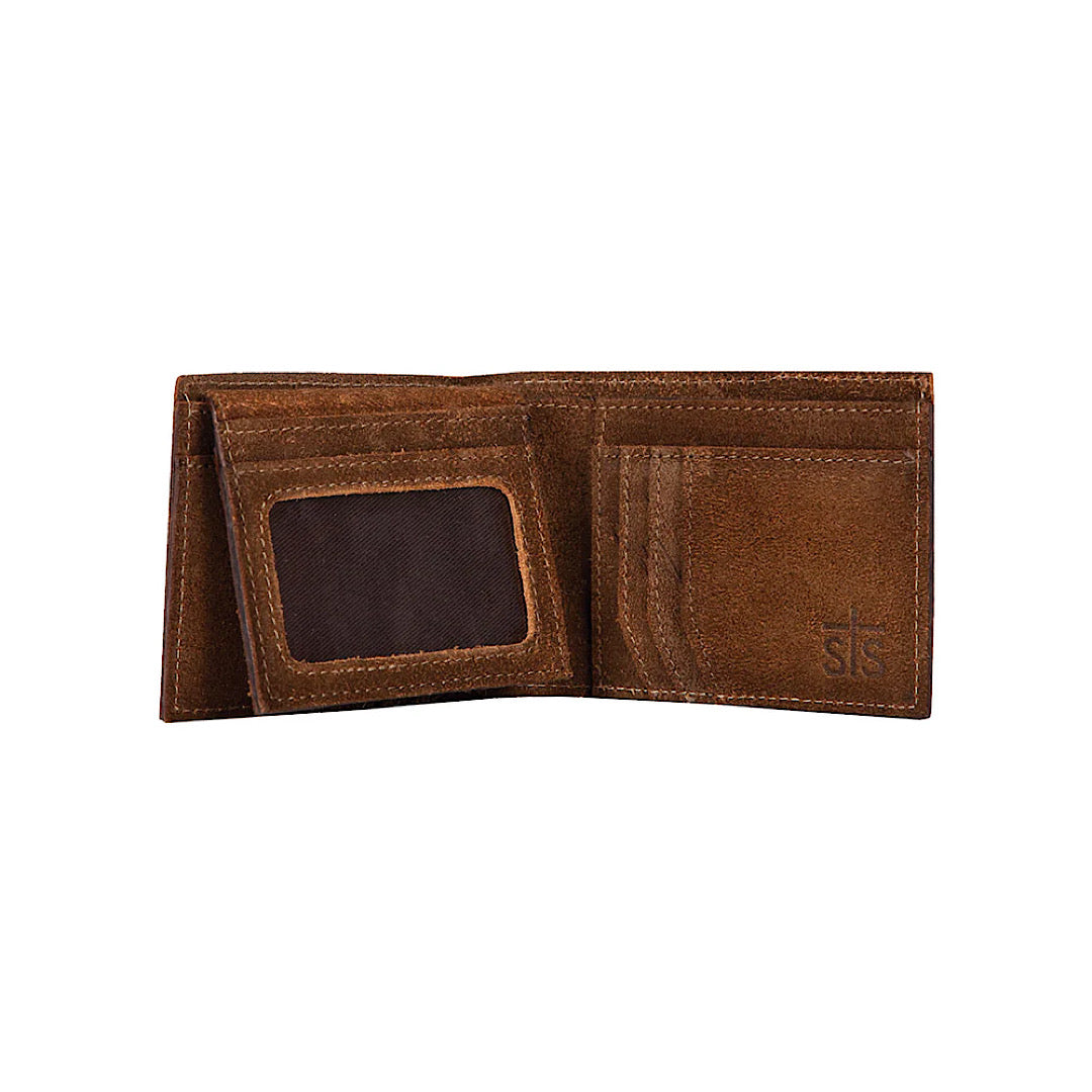 STS Ranchwear - Brown & White Hide Men’s Bifold Wallet STS69216