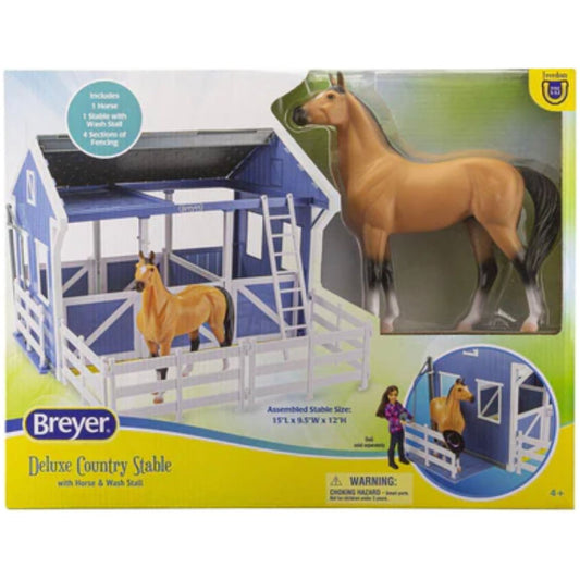 Deluxe Country Stable with Horse & Wash Stall 61149