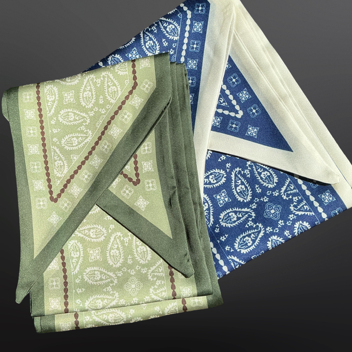 Western Paisley Bandana Print Twilly Satin Scarf