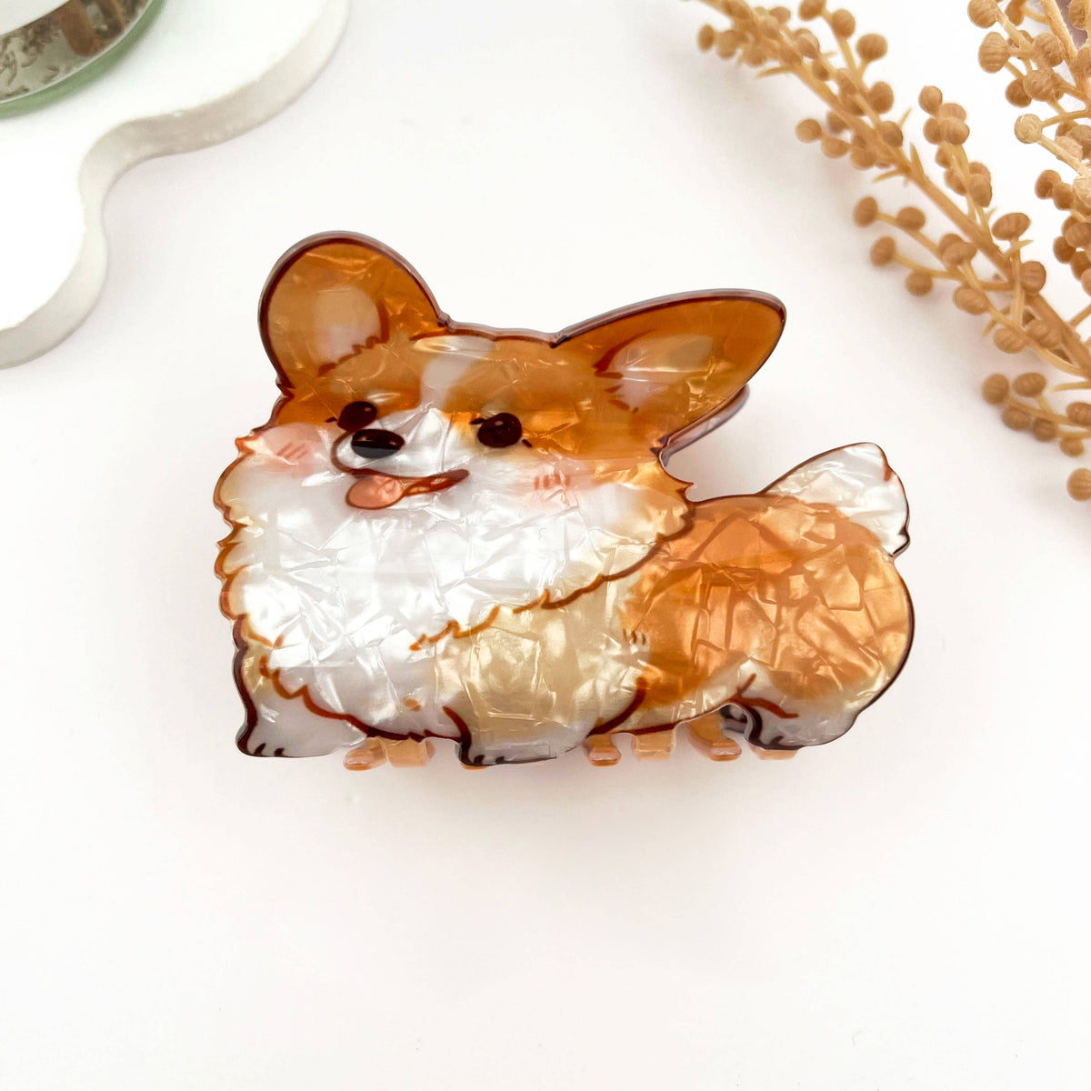 Cartoon Dog Printed Hair Claw, Puppy Lover Hair Clip