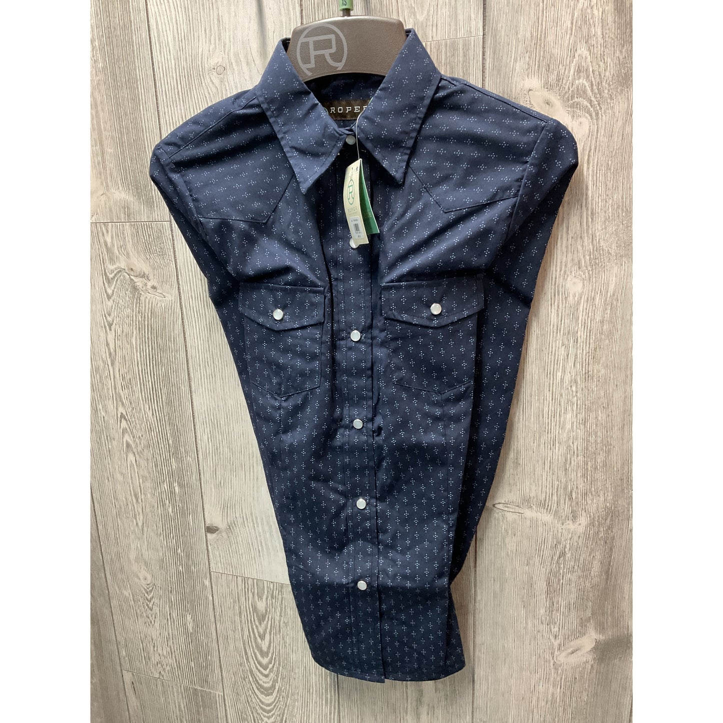 Roper Ladies Snap Shirt, Navy, 1-50-019-260
