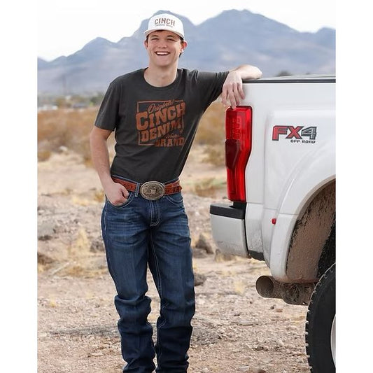 Cinch Men's Grey Logo Graphic T-Shirt
