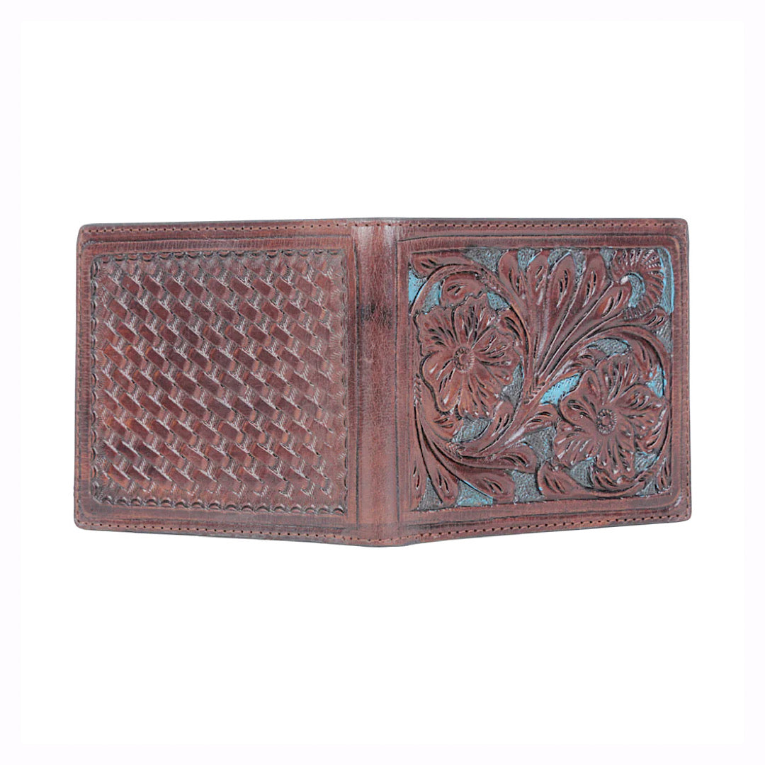 Myra Bag - Caliginous Brown Tooled Leather Men’s Bifold Wallet S-5425