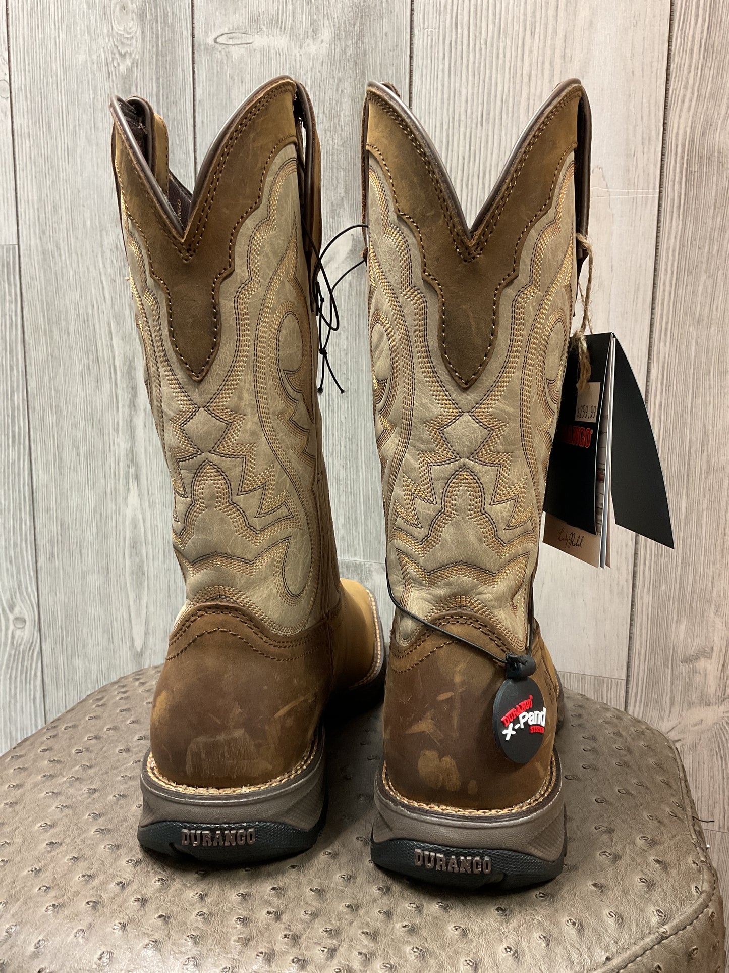 Durango Ladies Western Boot, Brown Cream, Square Toe DRD0332