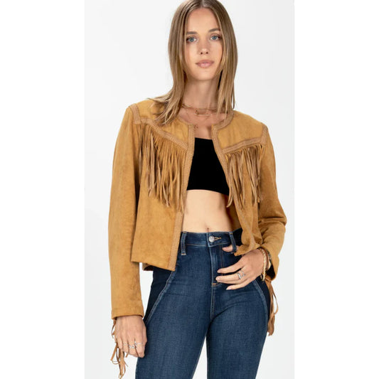 Miss Me Suede Fringe Jacket MHJ0139L