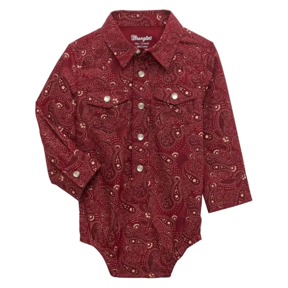 Wrangler Infant Boy Woven Snap Onesie, Red - 112355400