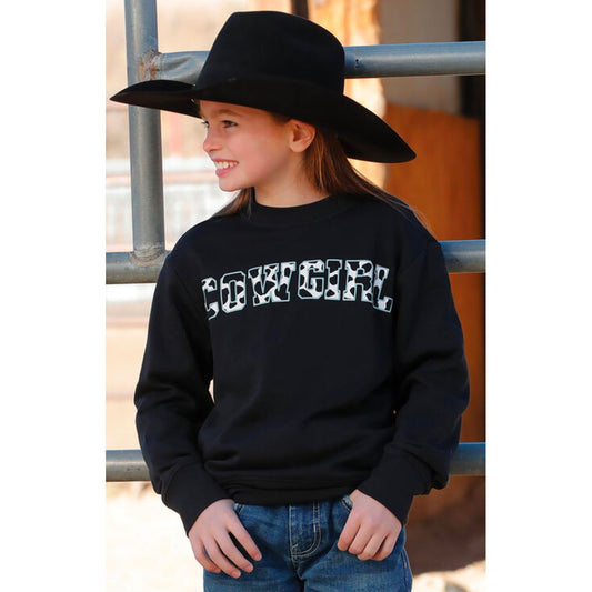 GIRLS SWEAT SHIRT BLACK CWK8002002