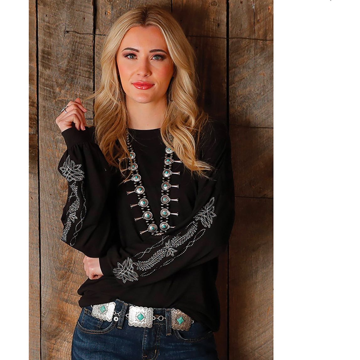 Womens Black Cinch Sweater