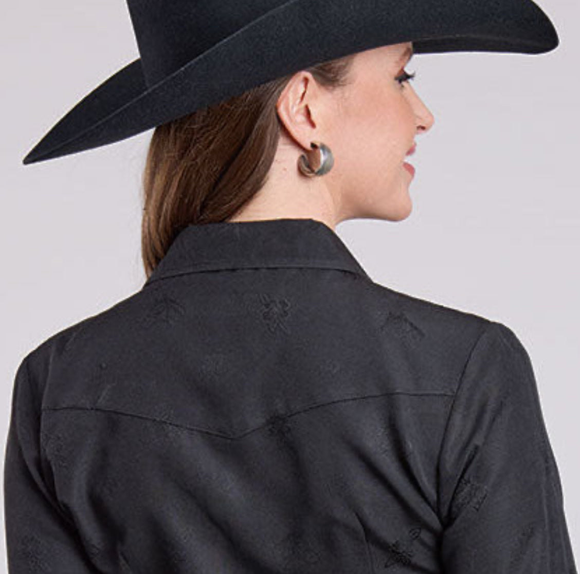 WOMEN'S HORSE & FLOWER WESTERN SHIRT - ROPER 01-050-0145-7012 BL