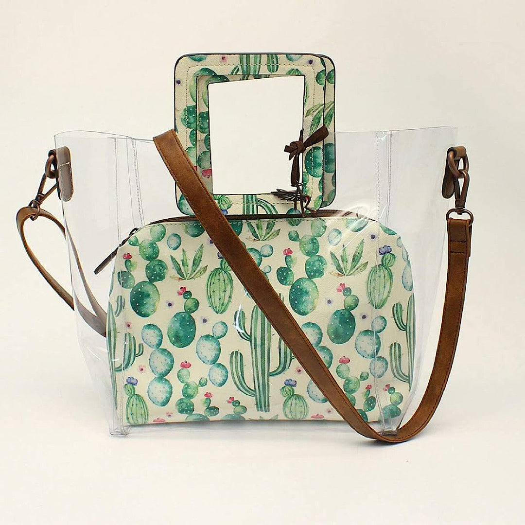 Angel Ranch - Cactus Print Clear Body Handbag D330001402