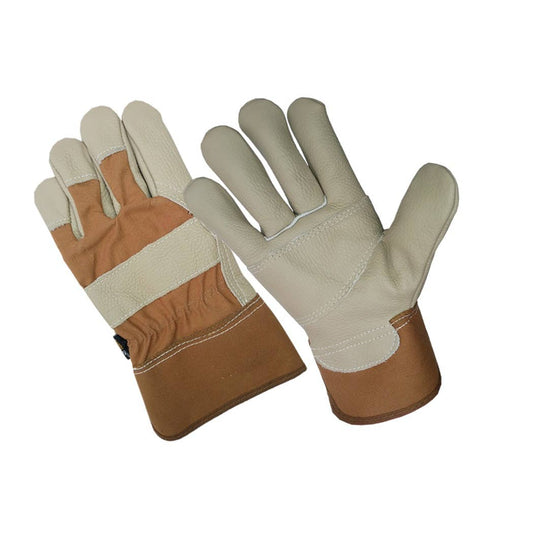 HANDS ON™  Top Grain Cowhide Leather Palm Work Gloves