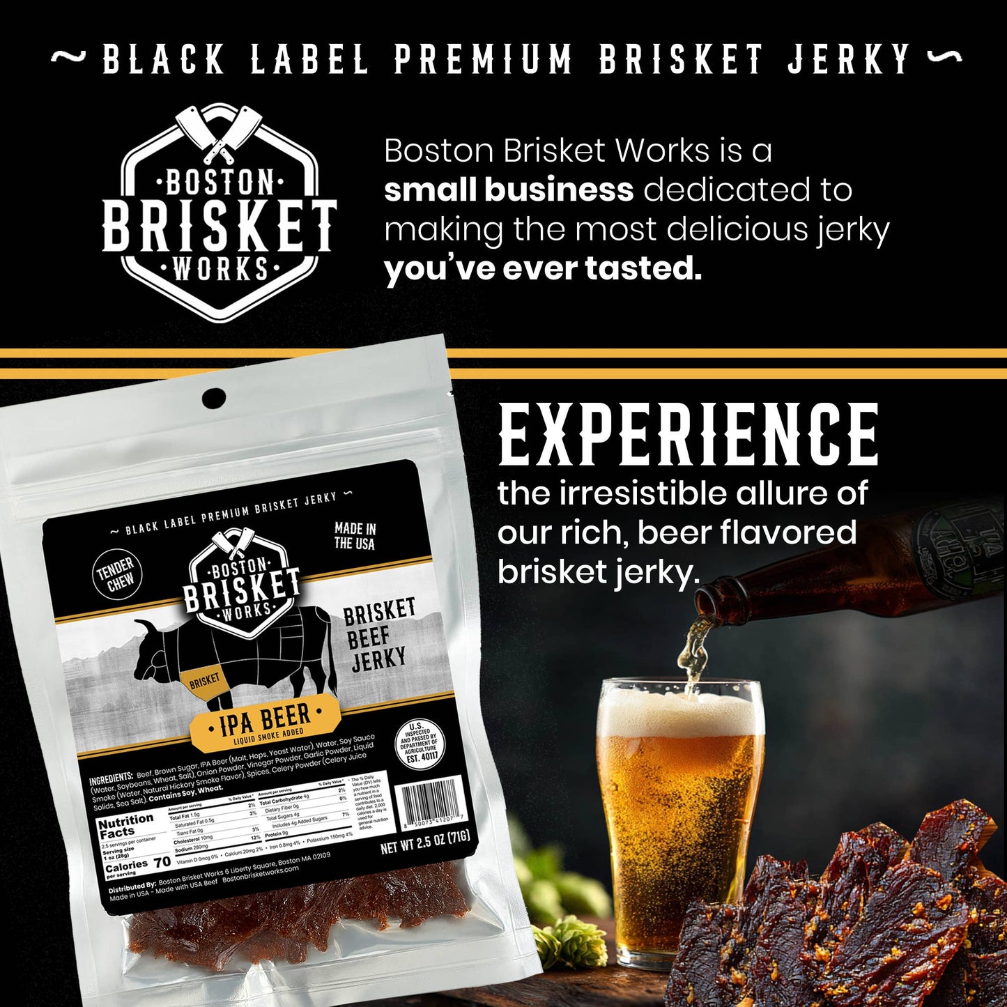 Beef Brisket Jerky "IPA Beer" 71g